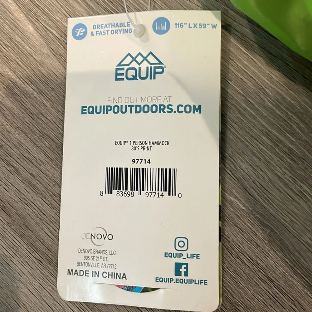 Equip Travel Hammock NWT - Picture 3 of 3